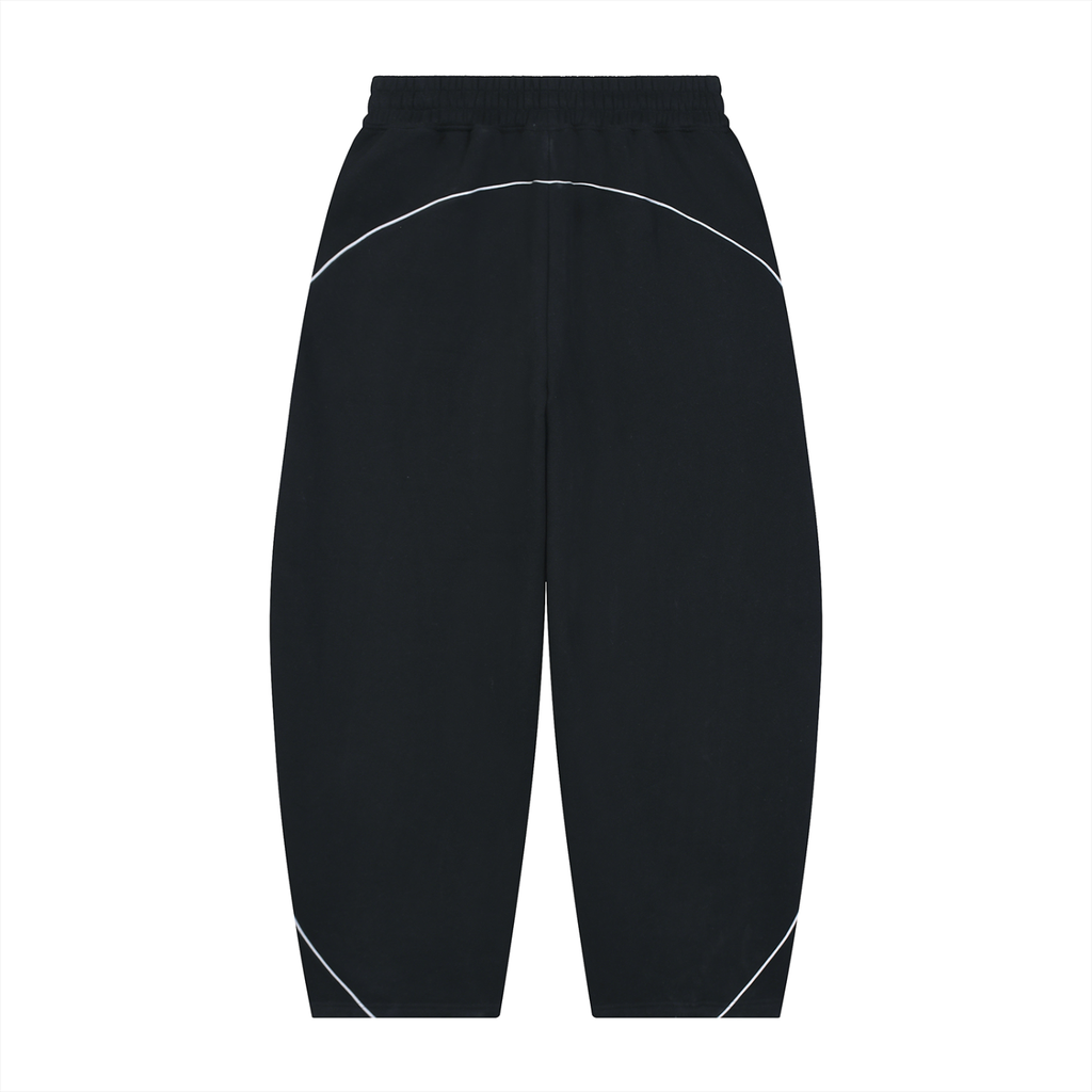 Unisex Piping Fleece Barrel Leg Sweatpants