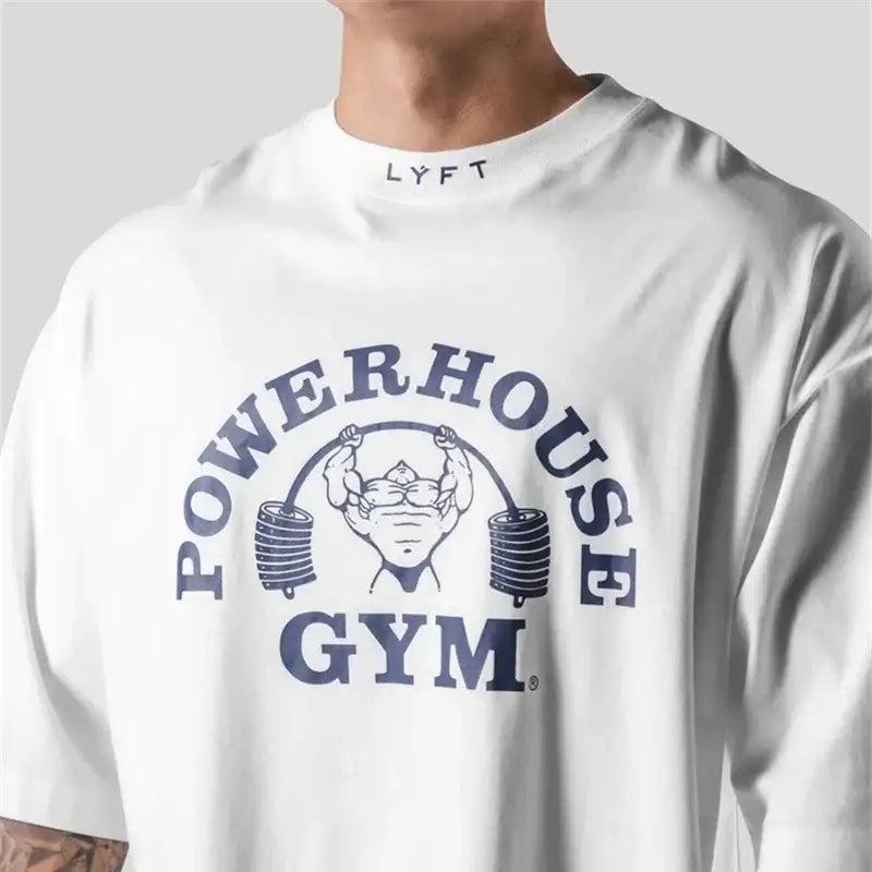 Men's Cotton Gym T-Shirt - Loose Bodybuilding & Running Tee