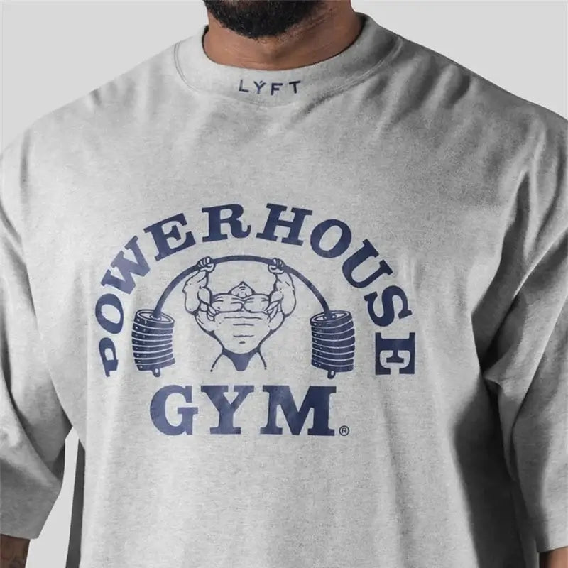 Men's Cotton Gym T-Shirt - Loose Bodybuilding & Running Tee