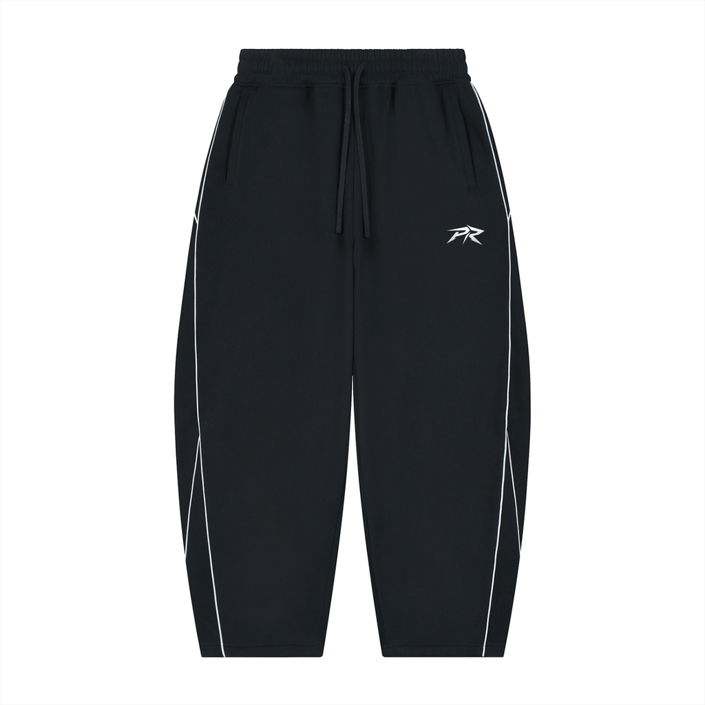 Unisex Piping Fleece Barrel Leg Sweatpants