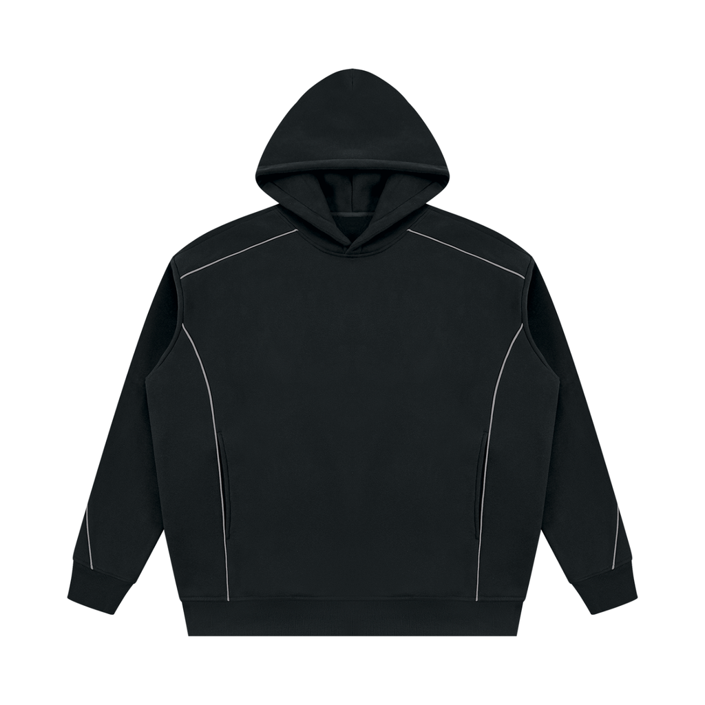 Unisex Oversized Piping Fleece Hoodie
